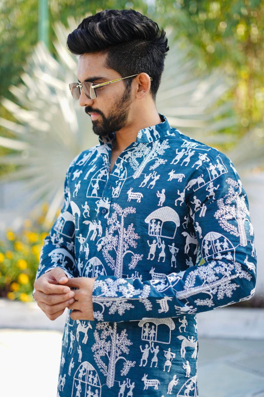 Nature Design Embrodry Work Men's Kurta Only