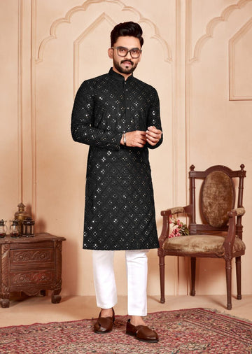 BLACK MIRROR MEN'S DESIGENER KURTA