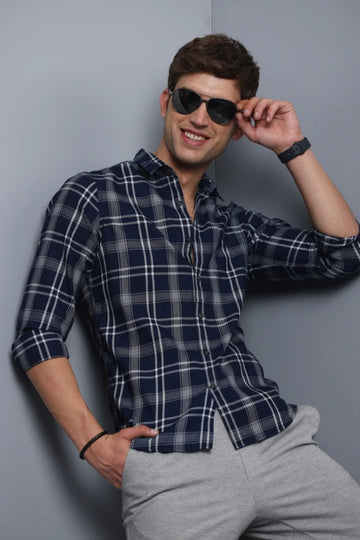 BEIGE CHECKS PRINTED SHIRT