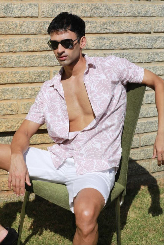 PINK LEEP PRINTED DESIGENER SHIRT