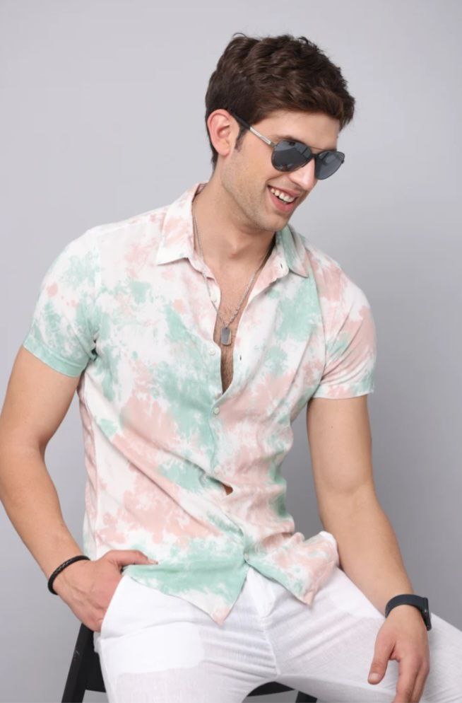 TIE-DYE MULTI COLOR MEN'S SHIRT